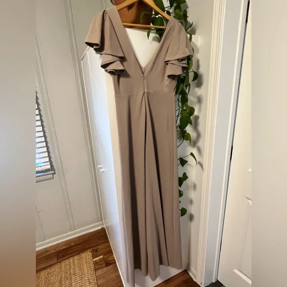 Birdy Grey Hannah Bridesmaid Dress In Taupe Crepe - Picture 4 of 5